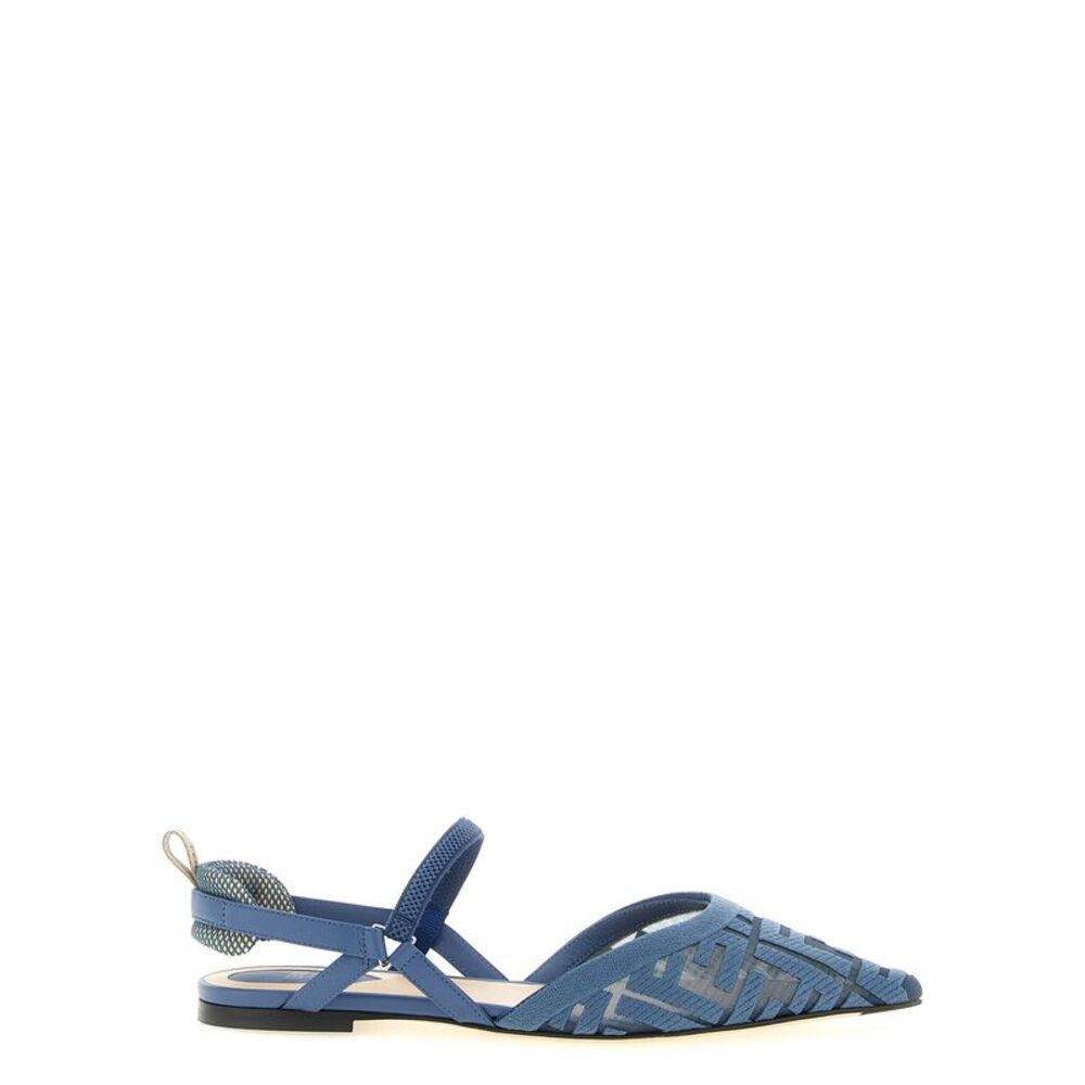 Fendi Blue Polyamide Flat Women's Sandals